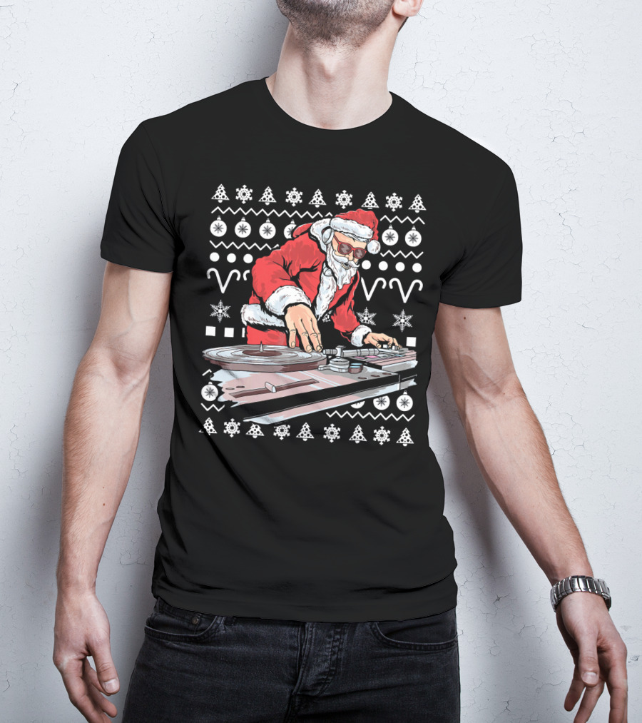 Santa Claus DJ Remixing Holiday Beats T-Shirt