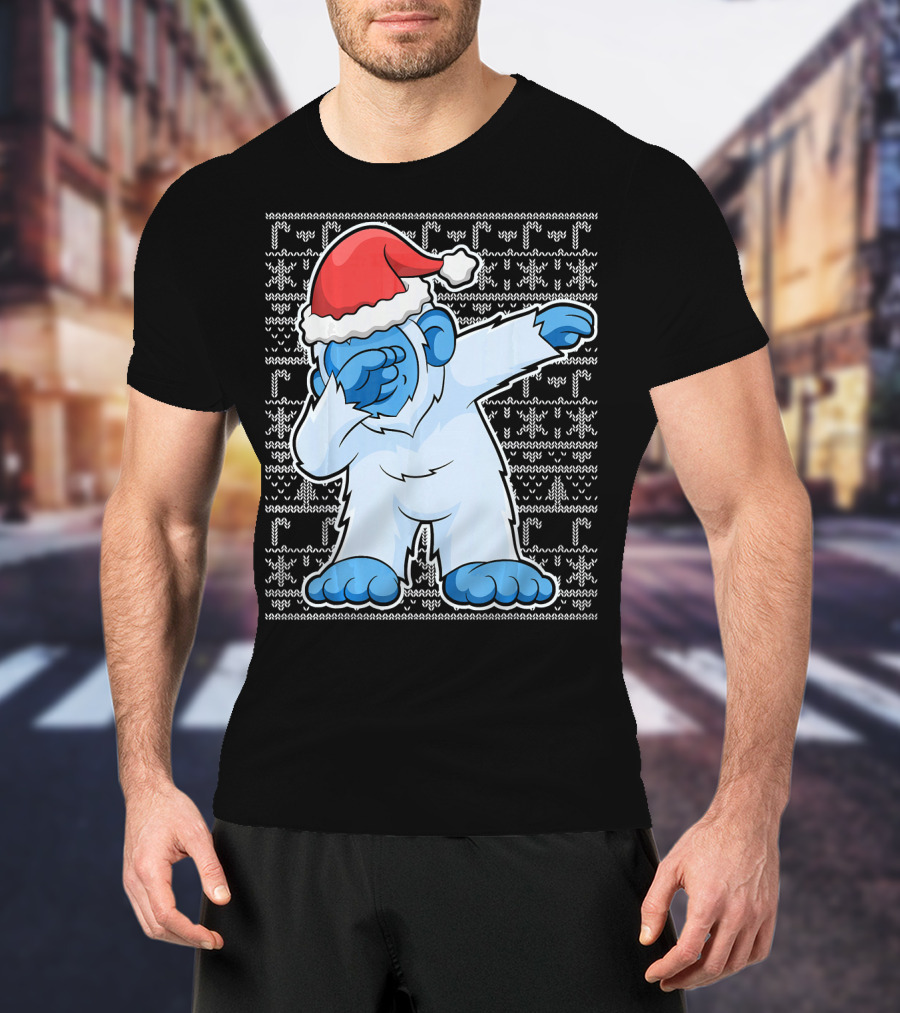 Dabbing Christmas Bigfoot Santa Abominable Snowman T-Shirt