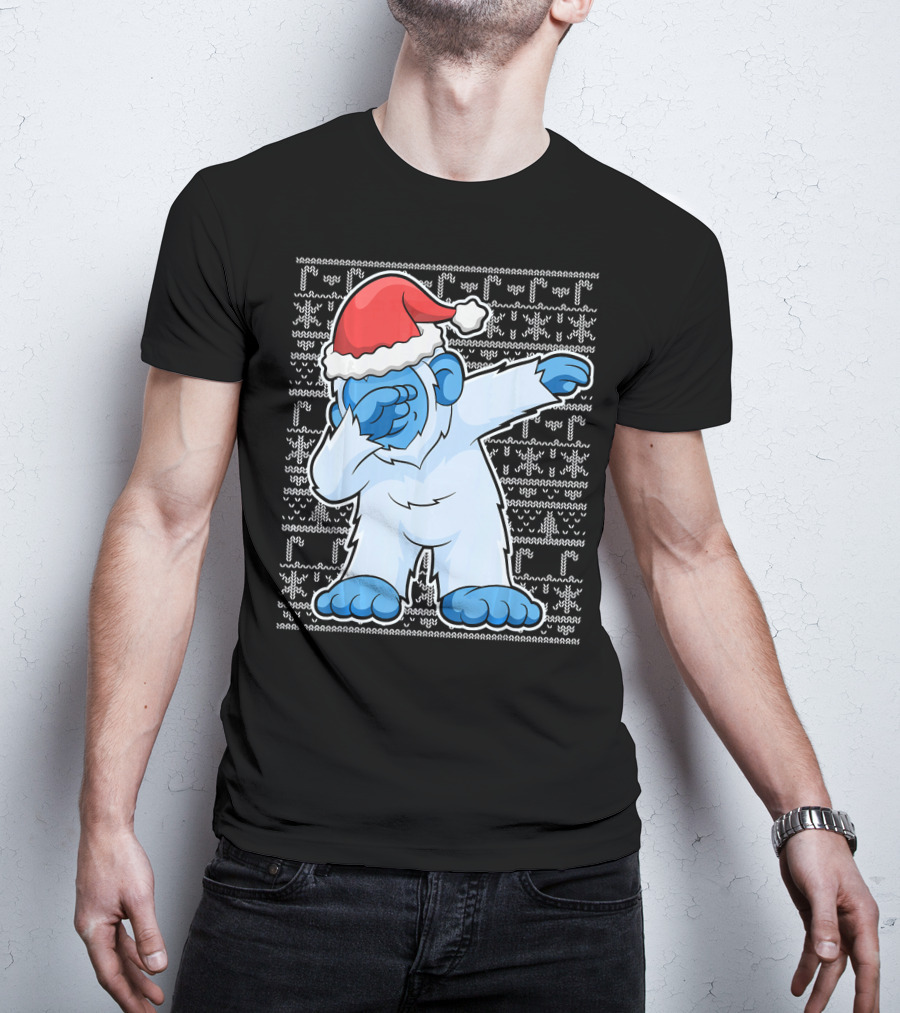 Dabbing Christmas Bigfoot Santa Abominable Snowman T-Shirt