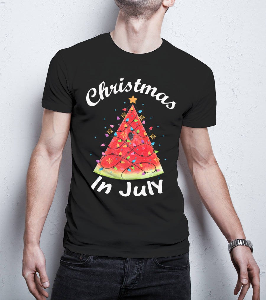 Christmas In July Watermelon Tree Lights T-Shirt