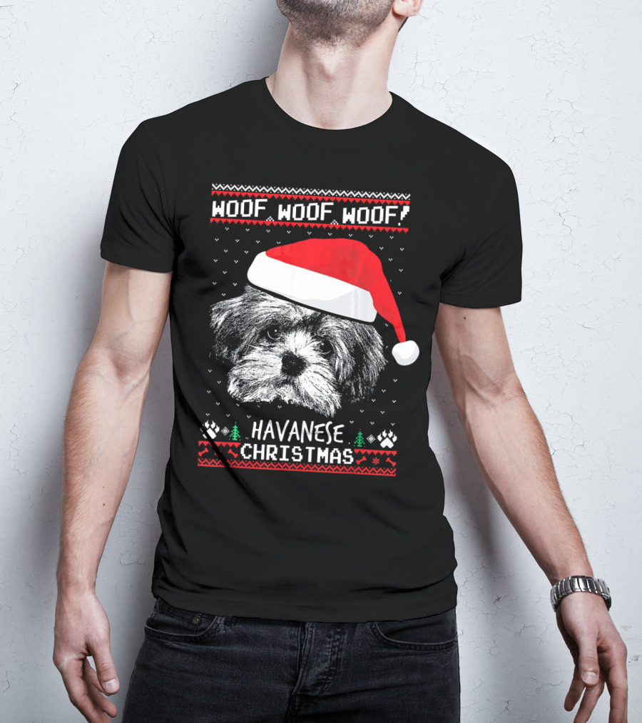Woof Woof Woof Havanese Christmas T-Shirt