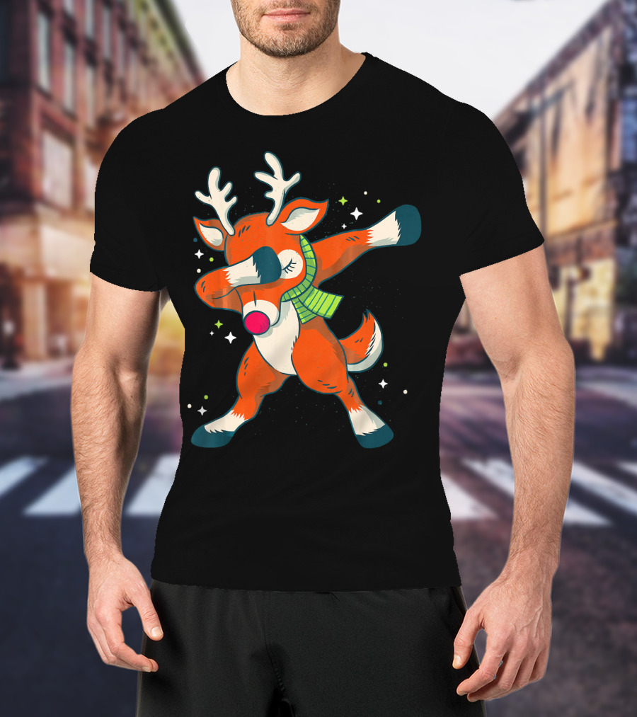 Merry Christmas Dabbing Deer Dab Dance Holiday Fun T-Shirt