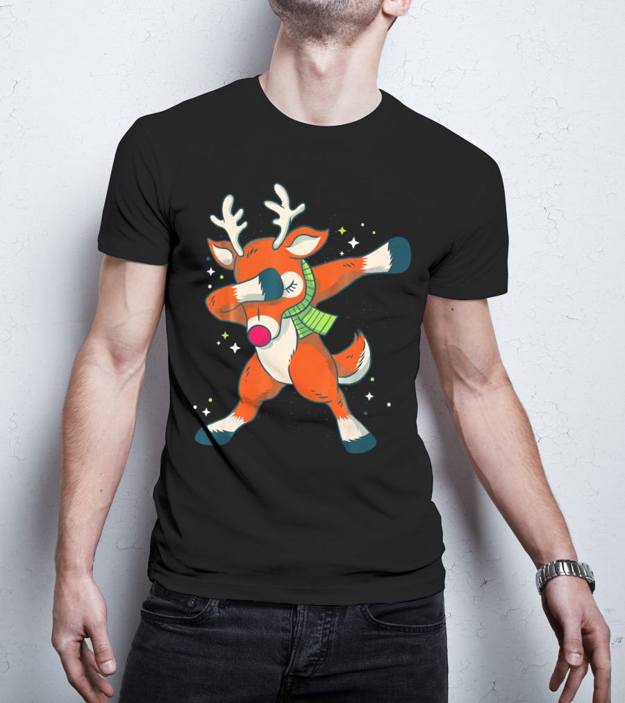Merry Christmas Dabbing Deer Dab Dance Holiday Fun T-Shirt