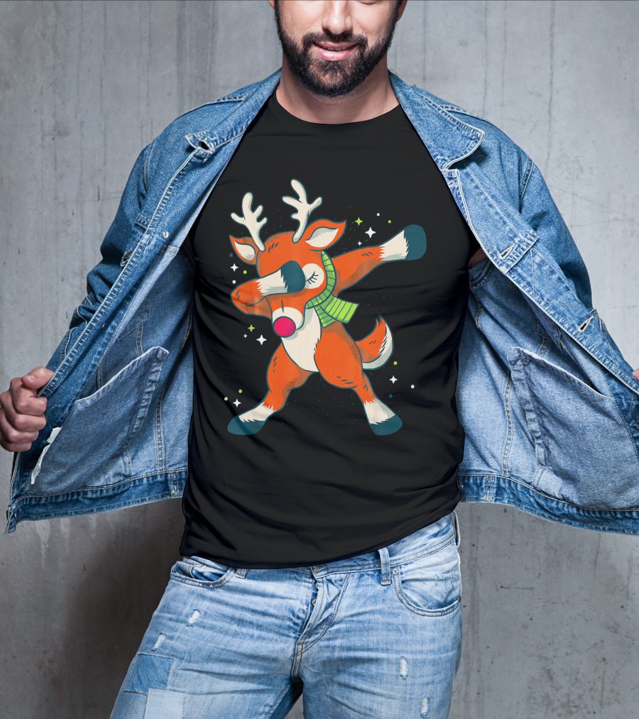 Merry Christmas Dabbing Deer Dab Dance Holiday Fun T-Shirt