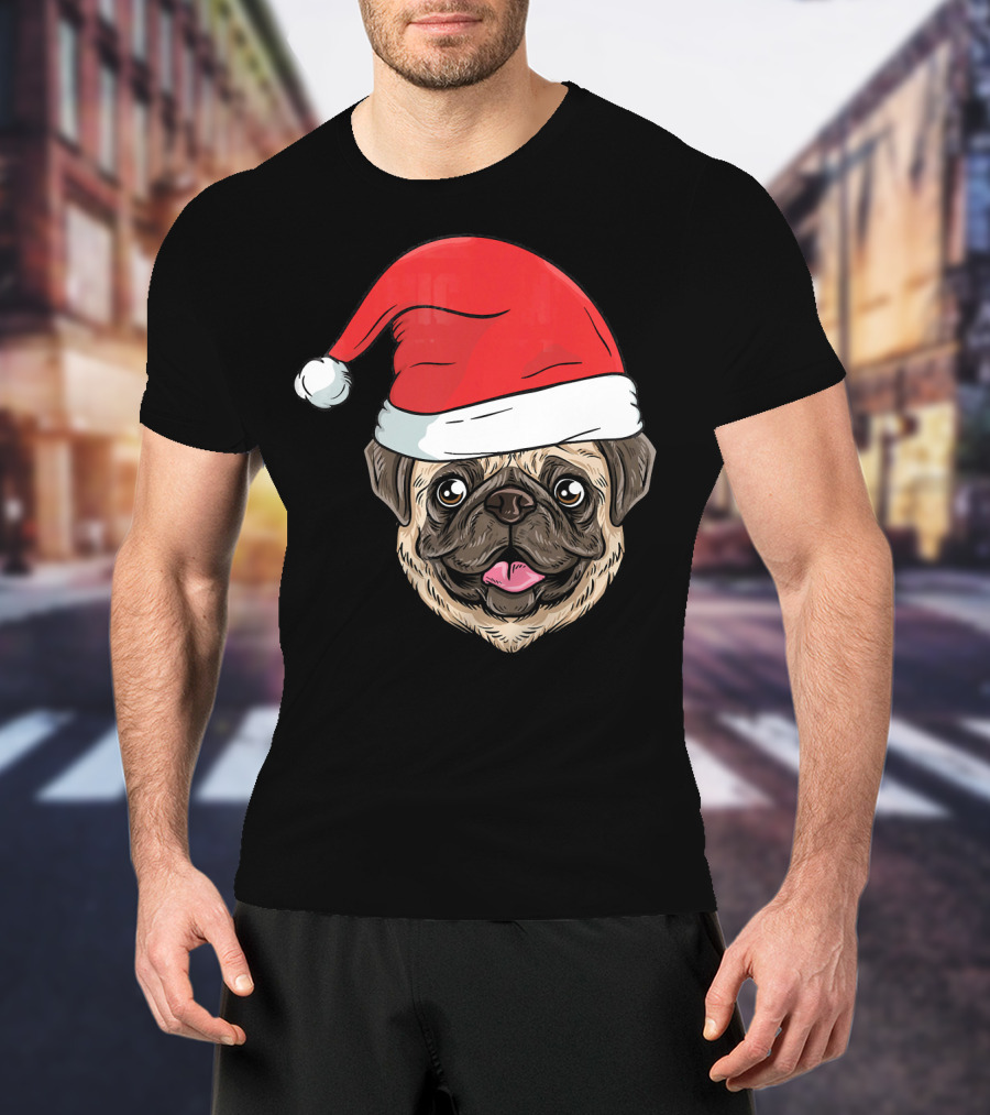 Kids Pug Santa Claus T-Shirt