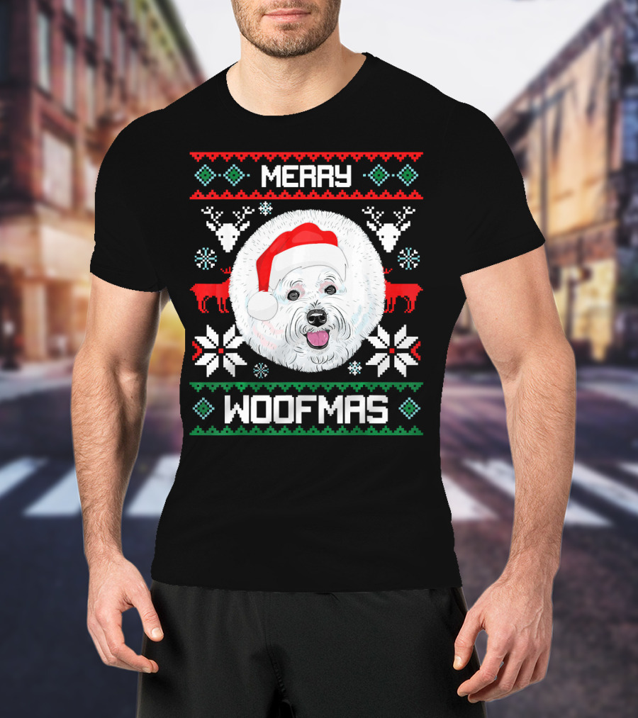 Merry Woofmas Bichon Frise Holiday T-Shirt
