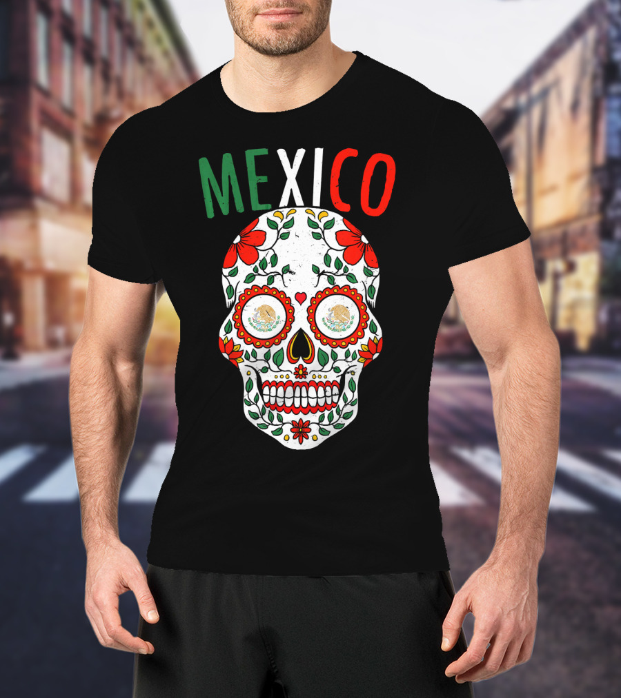 Halloween Mexico Sugar Skull Mexican Mexican Cinco De Mayo T-Shirt