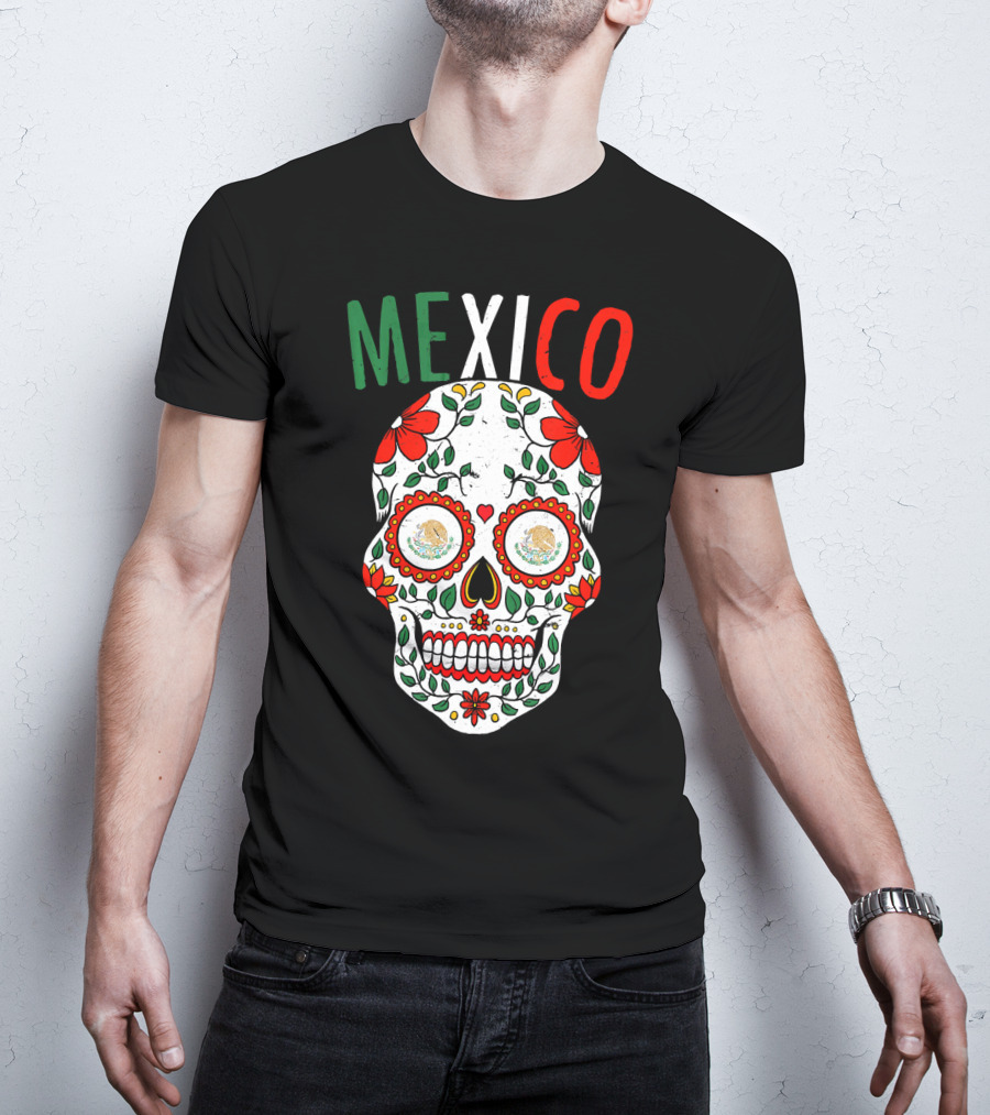 Halloween Mexico Sugar Skull Mexican Mexican Cinco De Mayo T-Shirt