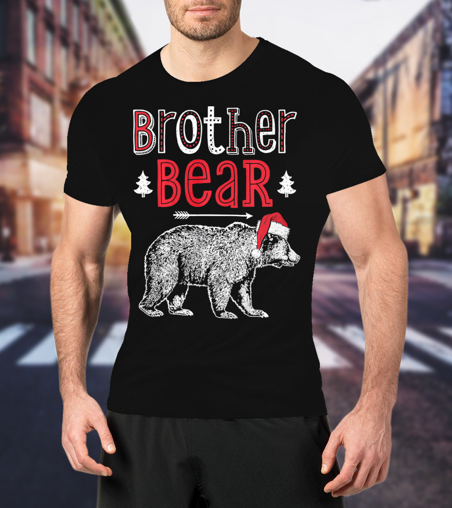 Brother Bear Christmas Santa Hat Arrow Trees T-Shirt
