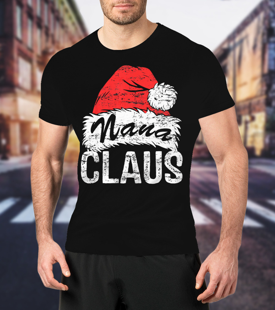 Nana Claus Matching Family Christmas Santa Hat T-Shirt