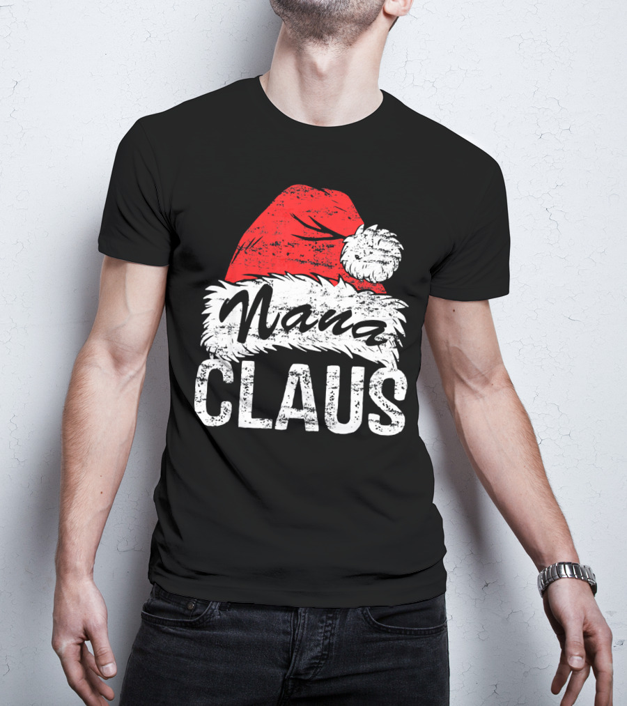 Nana Claus Matching Family Christmas Santa Hat T-Shirt