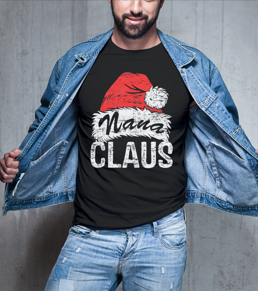 Nana Claus Matching Family Christmas Santa Hat T-Shirt
