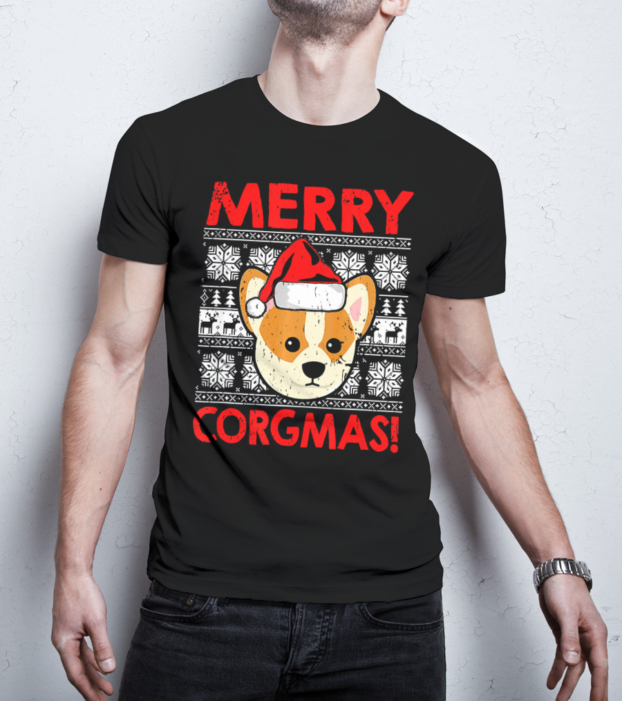 Merry Corgmas Funny Christmas Santa Corgi Dog T-Shirt