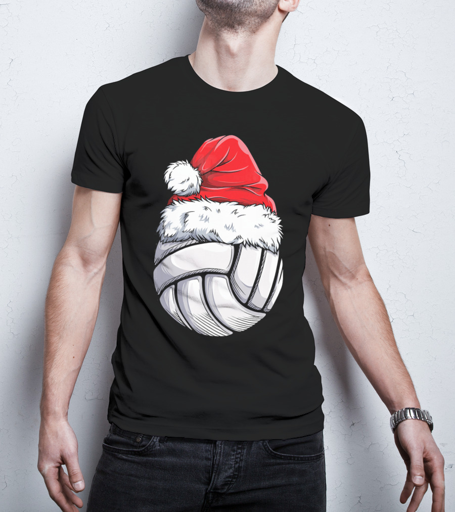 Volleyball Santa Hat Christmas Ball T-Shirt