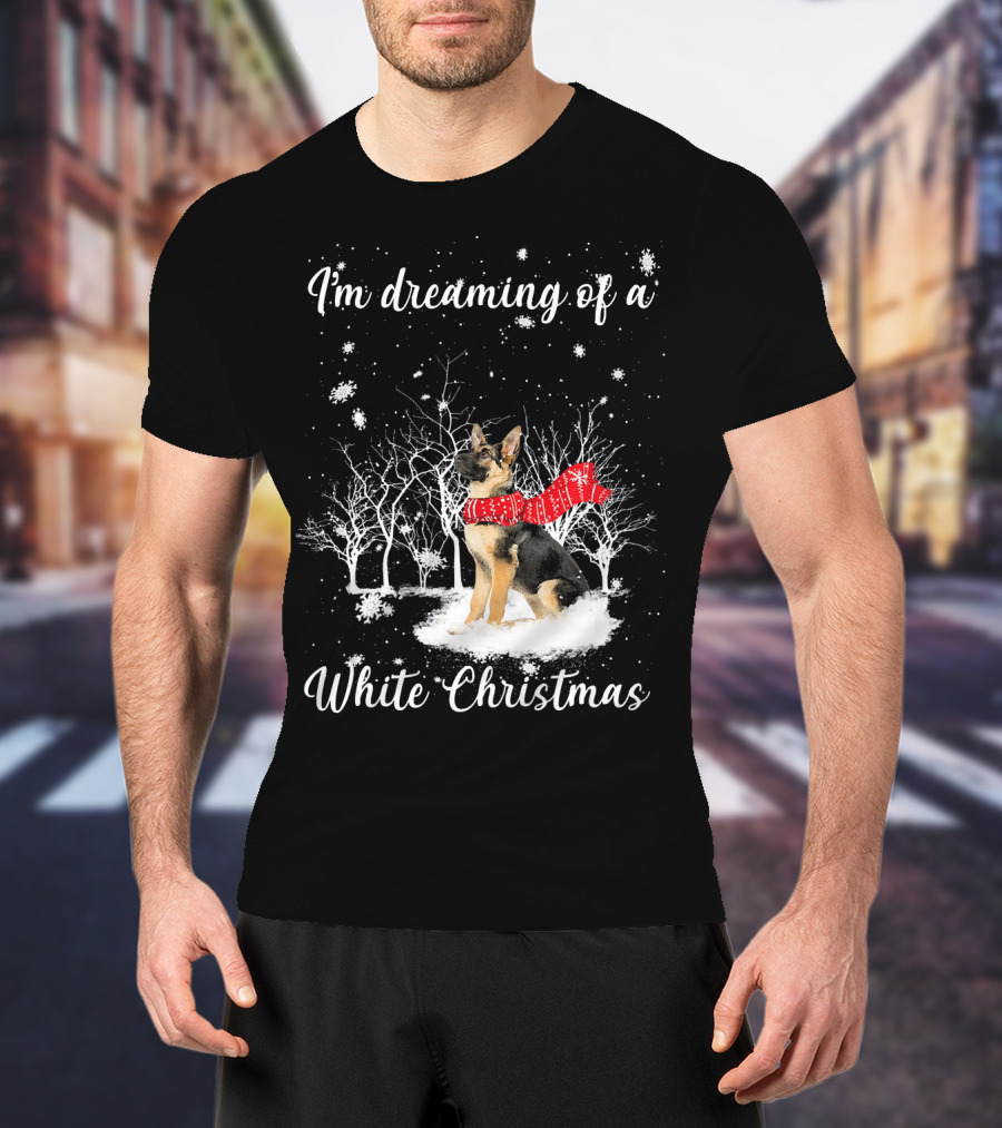 I'm Dreaming Of A White Christmas With Dog And Snowy Trees T-Shirt