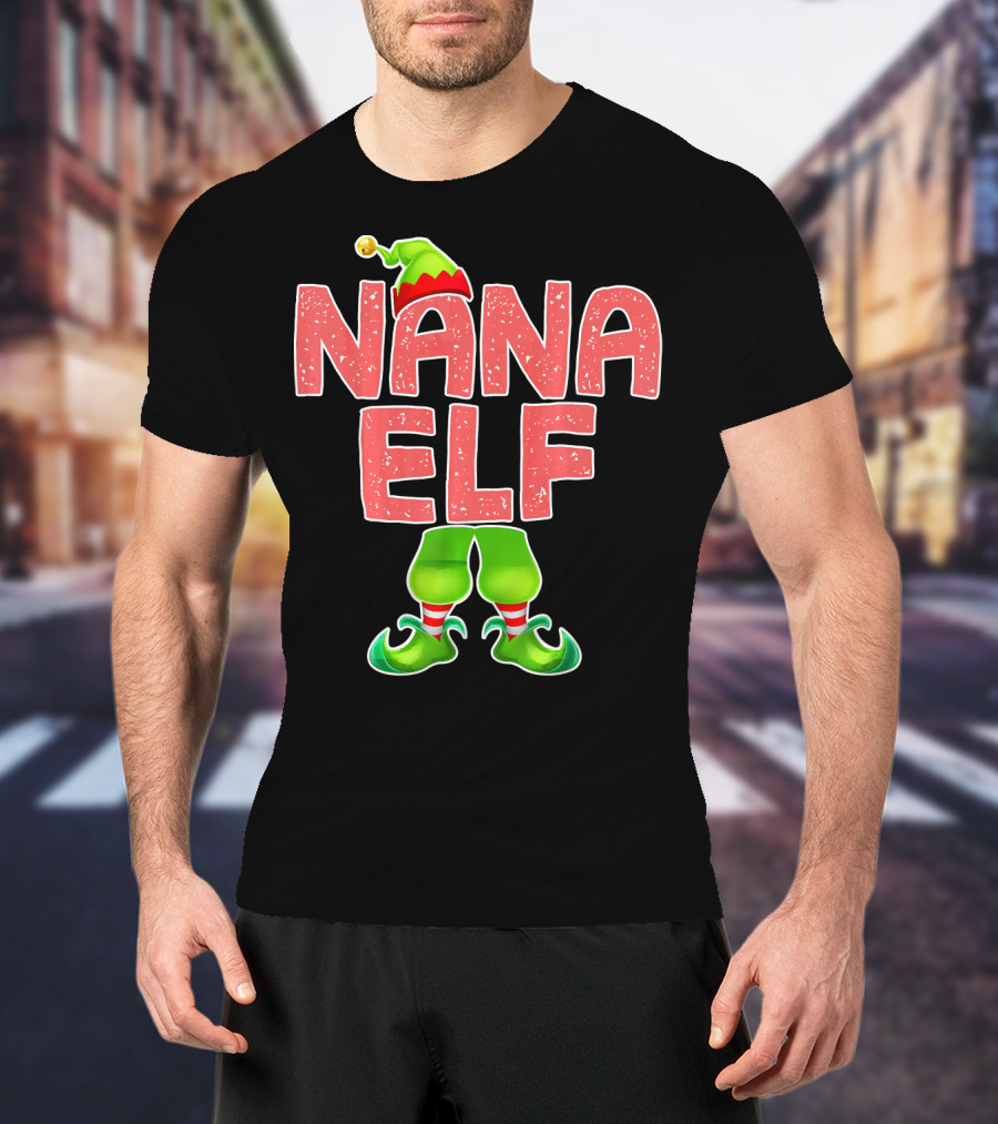 Nana Elf Merry Christmas Humor T-Shirt