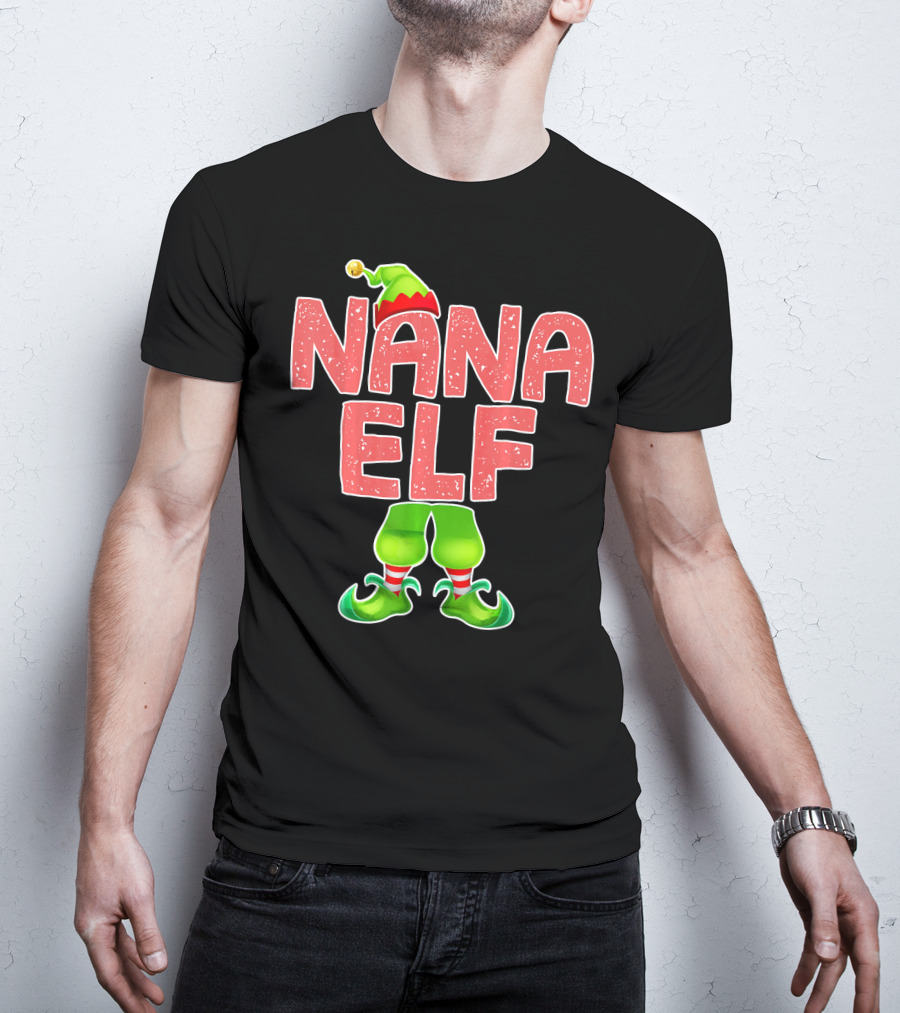 Nana Elf Merry Christmas Humor T-Shirt