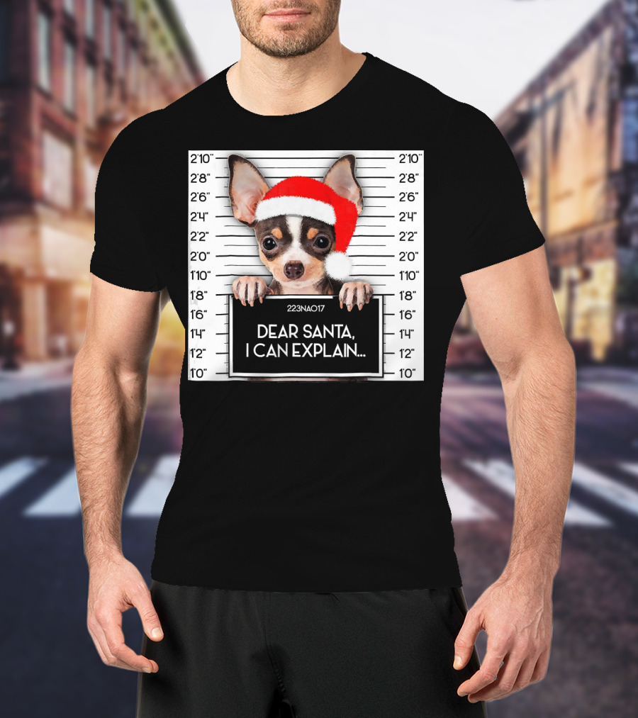 Dear Santa I Can Explain Chihuahua Xmas Santa Hat Lover T-Shirt