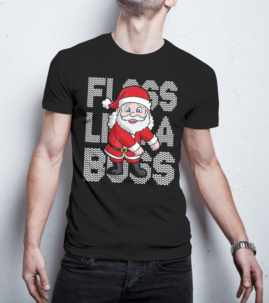 Santa Floss Like A Boss Christmas Kids T-Shirt