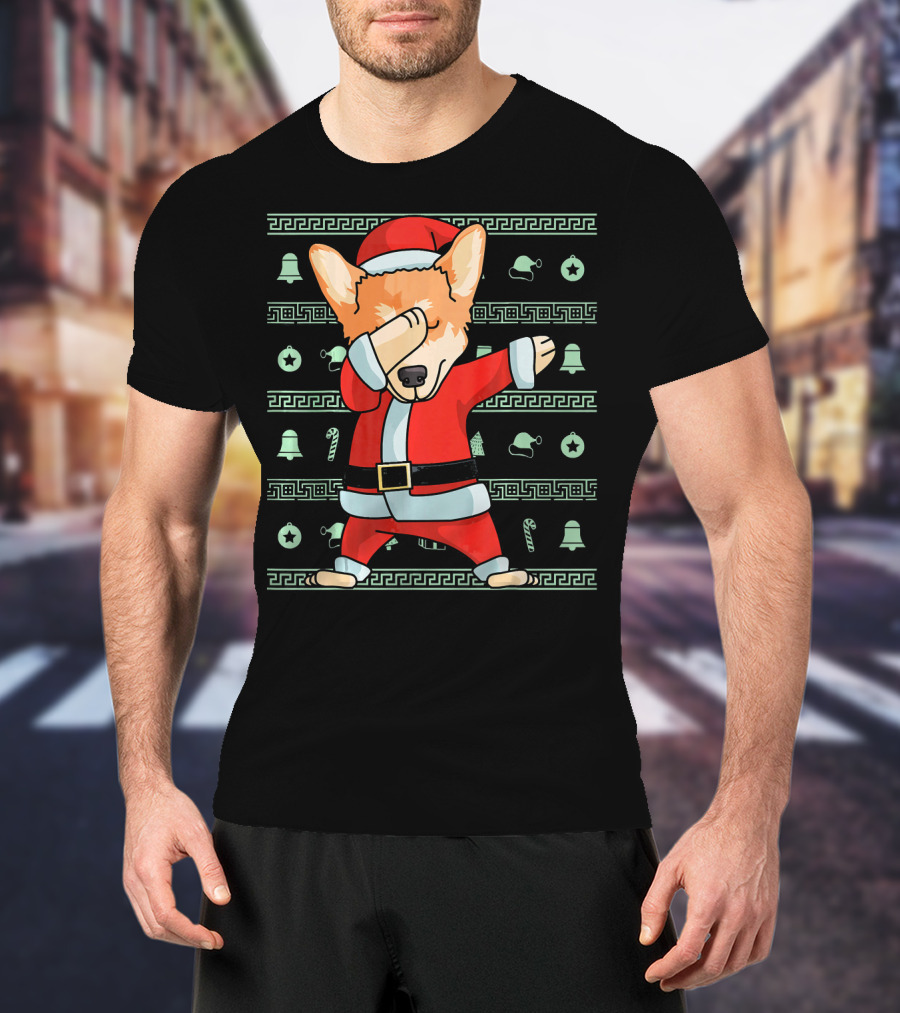 Corgi Santa Dabbing Christmas T-Shirt