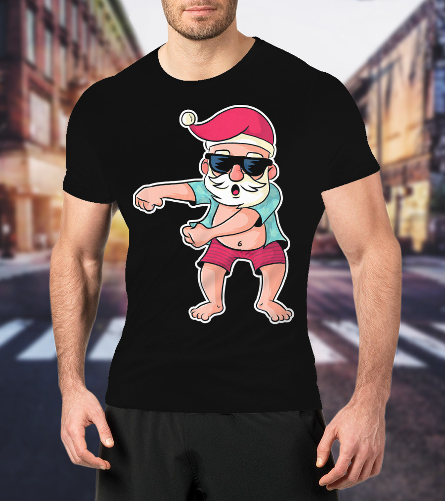 Flossing Dance Santa In Sunglasses And Hat T-Shirt