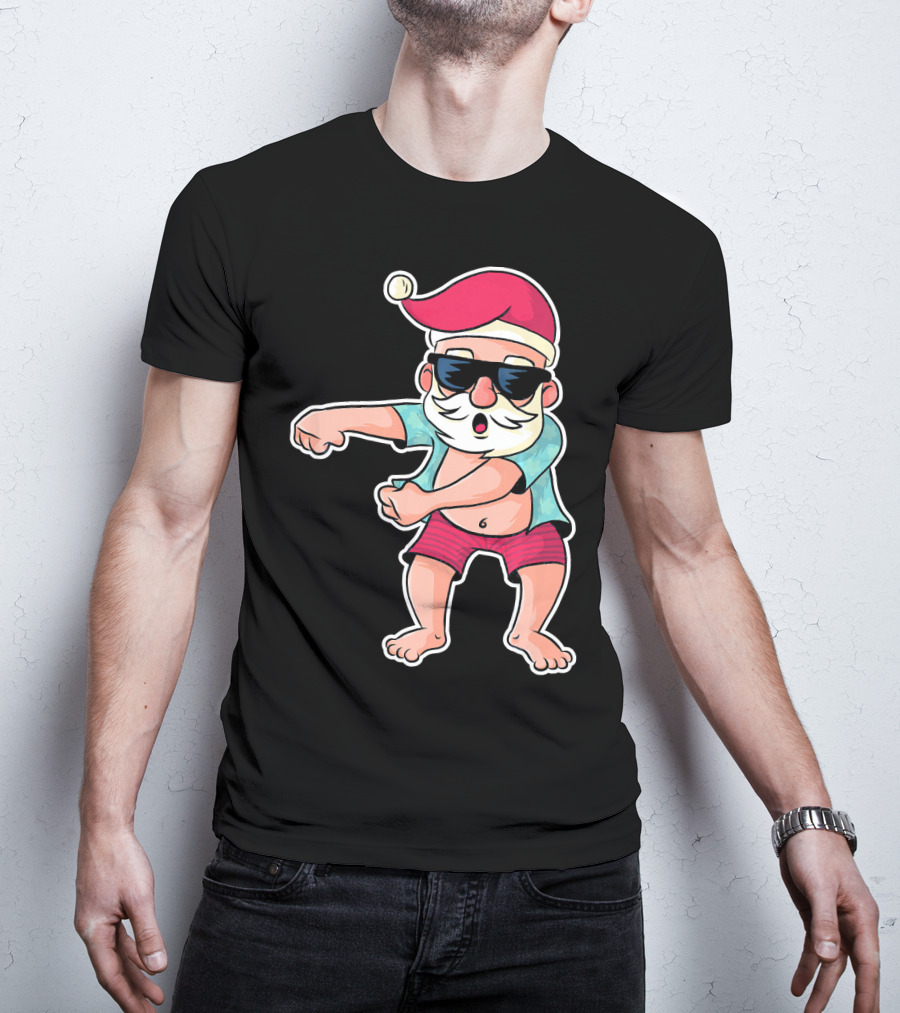 Flossing Dance Santa In Sunglasses And Hat T-Shirt