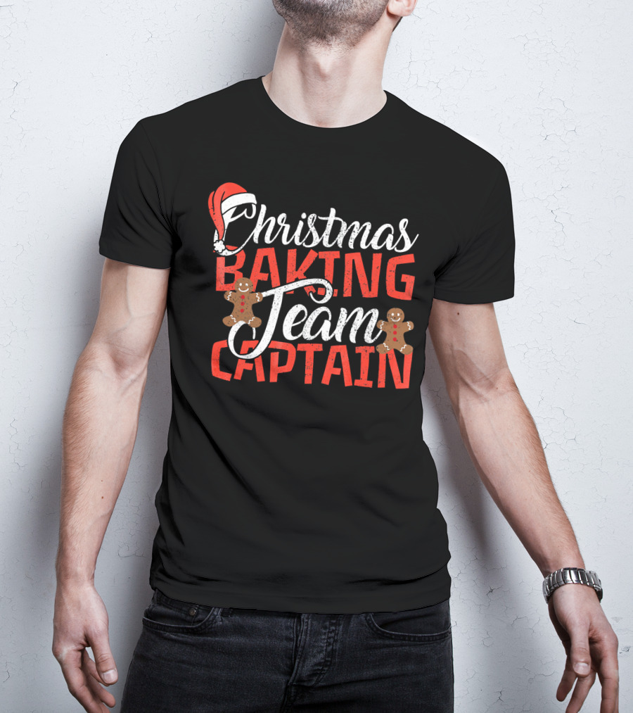 Christmas Baking Team Captain Gingerbread Santa Holiday T-Shirt