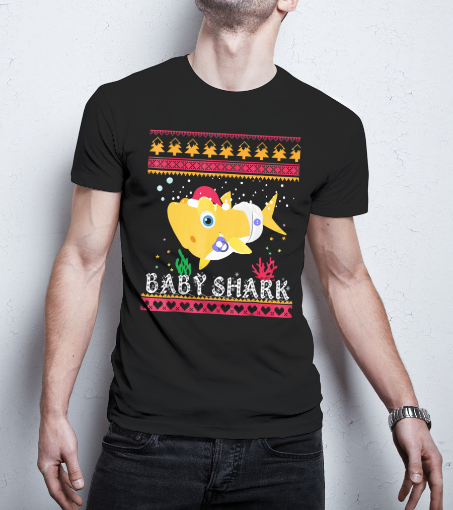 Baby Shark Santa Hat Christmas T-Shirt