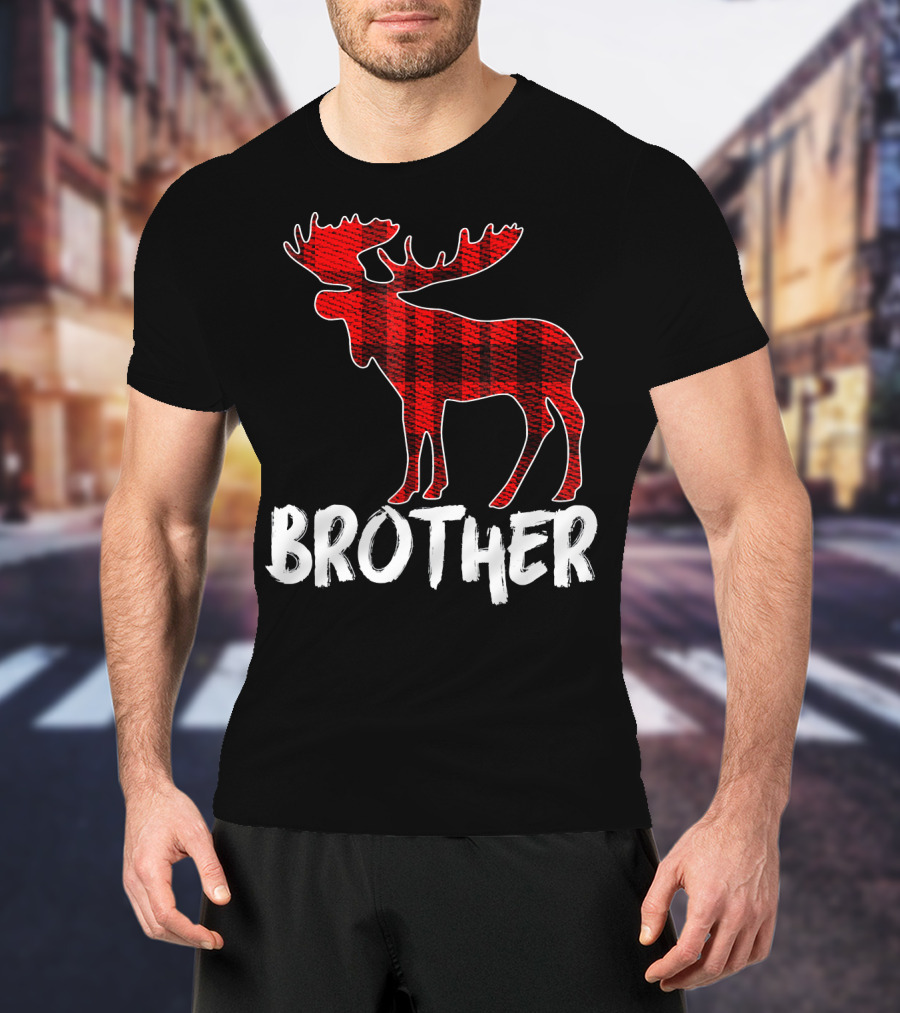 Brother Red Plaid Moose T-Shirt