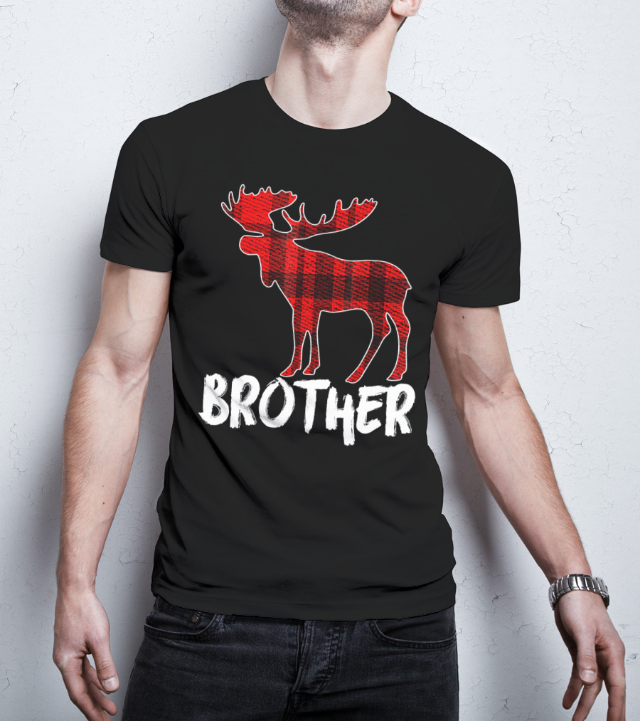 Brother Red Plaid Moose T-Shirt