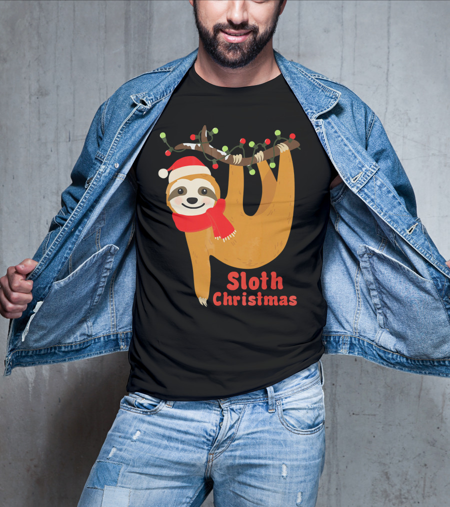 Sloth Christmas Funny Hanging Holiday Sloth T-Shirt
