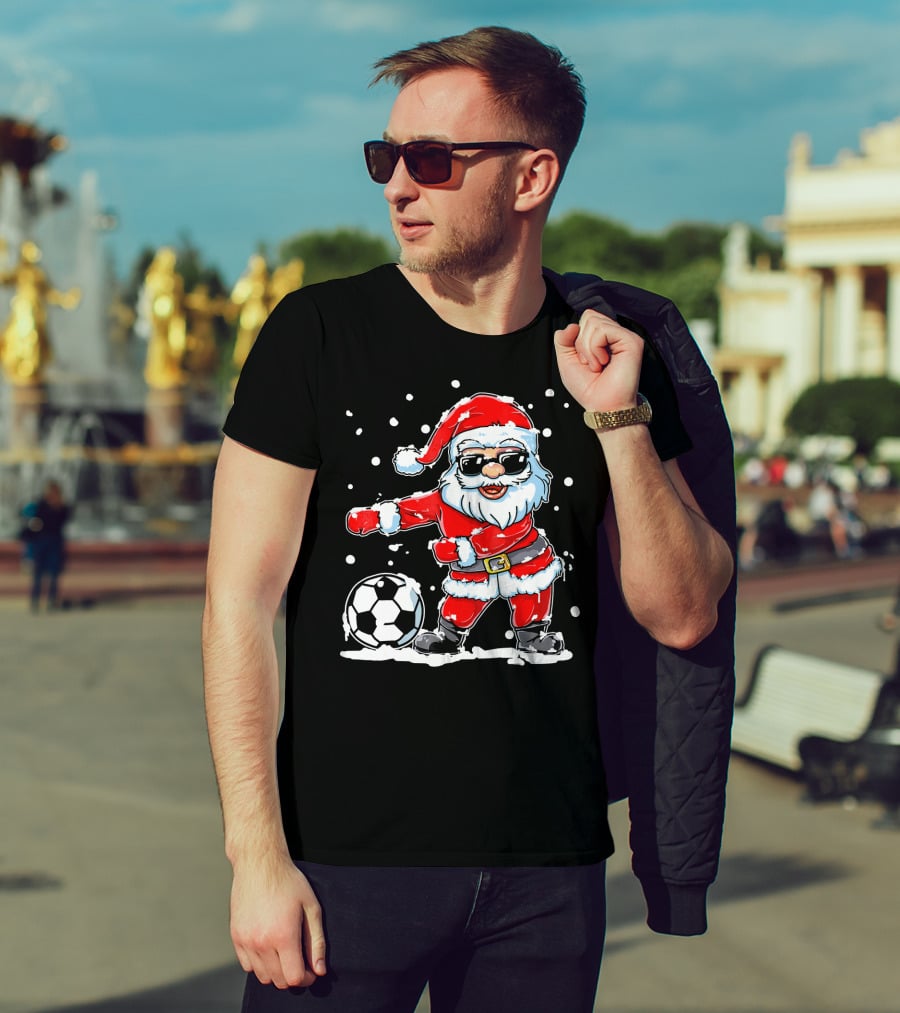 Christmas Flossing Santa Soccer T-Shirt
