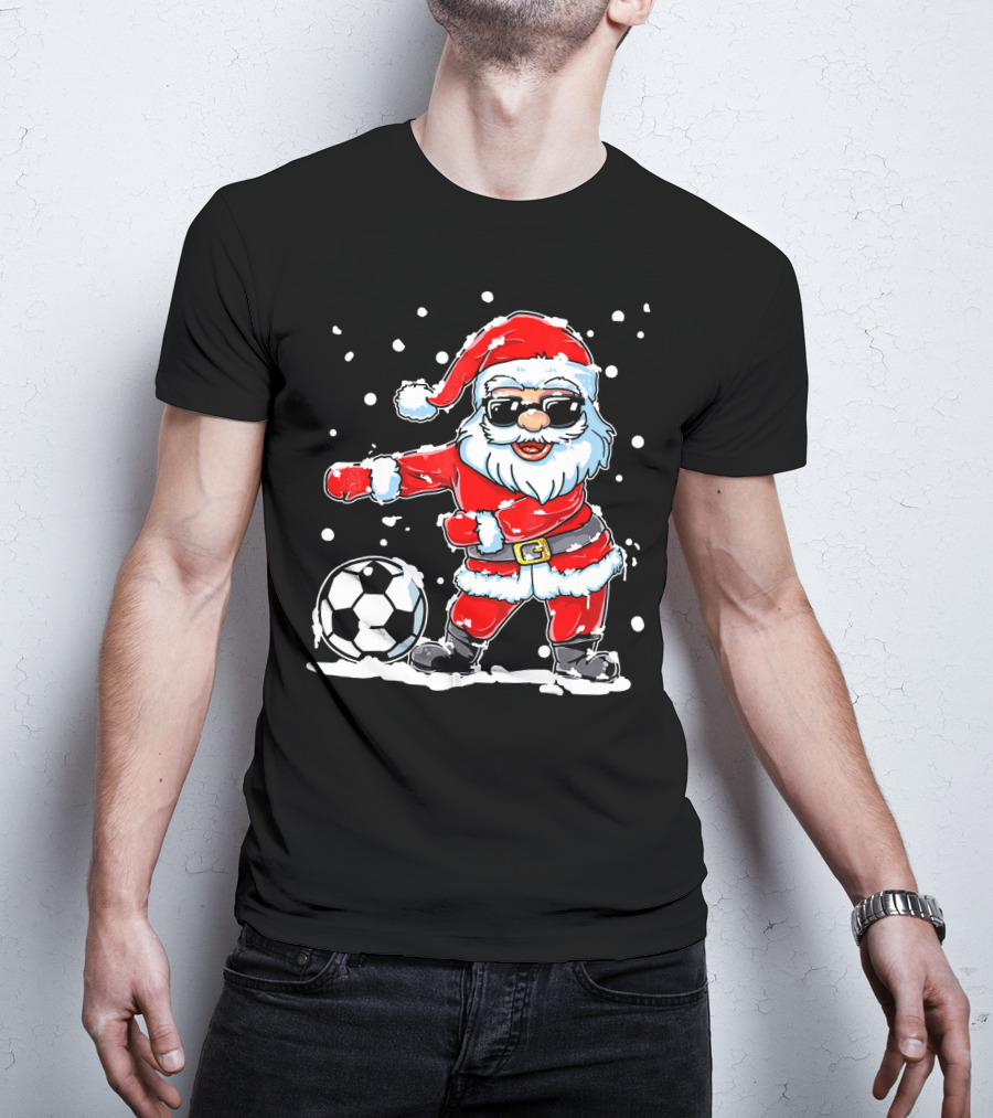 Christmas Flossing Santa Soccer T-Shirt