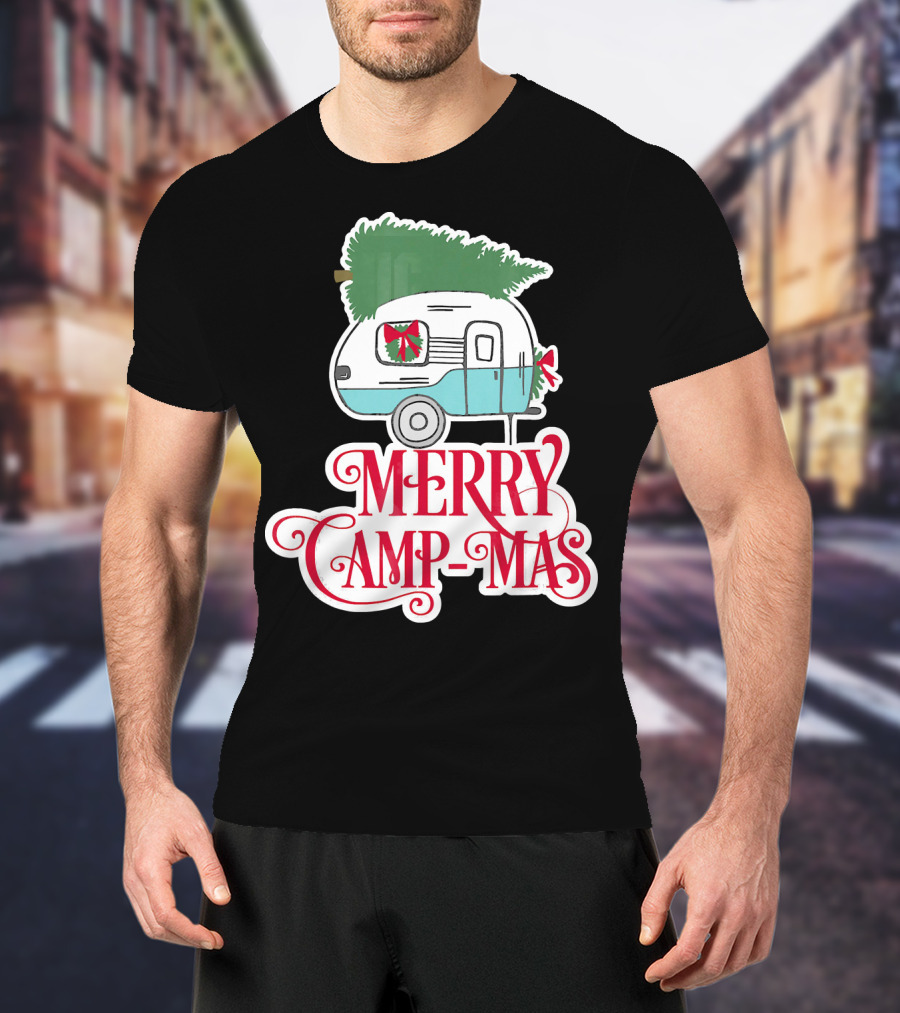 Merry Camp-Mas Christmas Vintage Camper T-Shirt