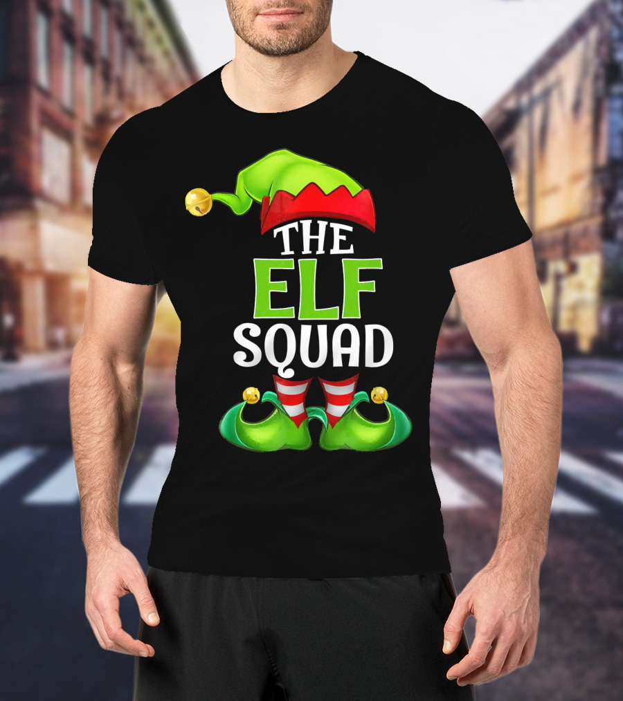 THE ELF SQUAD Green Hat Striped Stockings T-Shirt