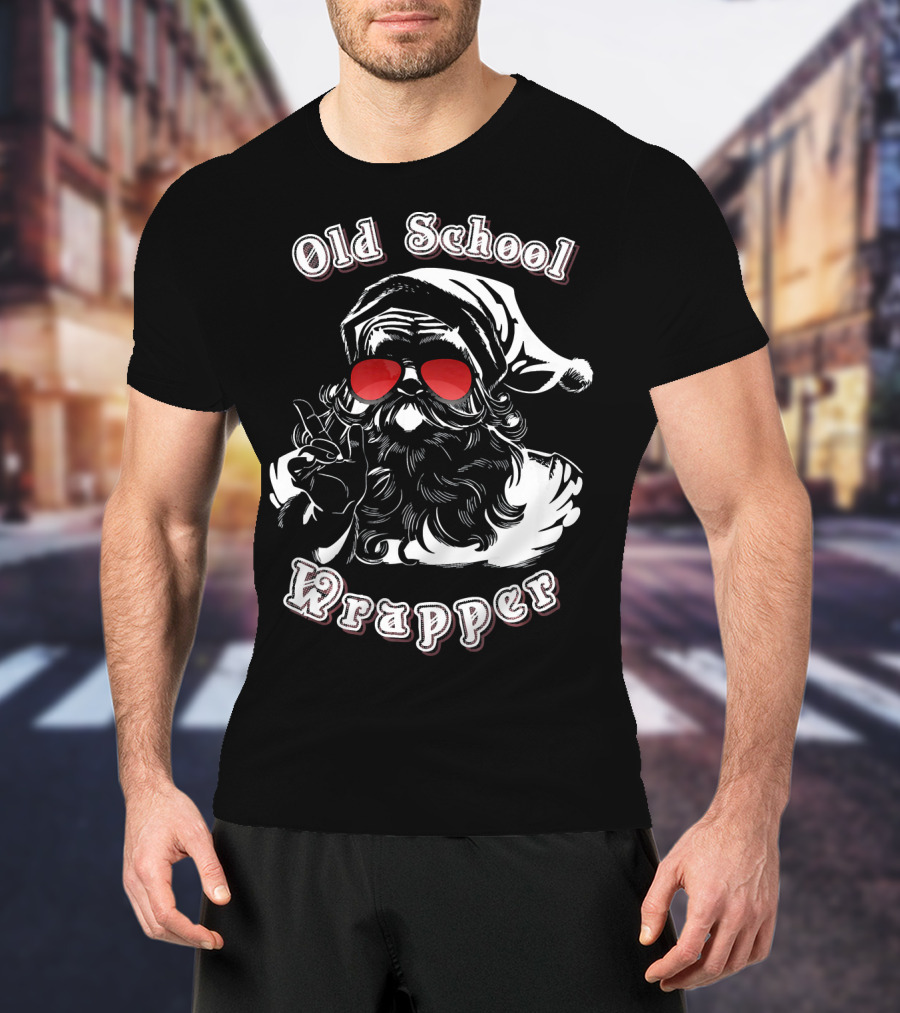 Old School Wrapper Santa With Sunglasses T-Shirt