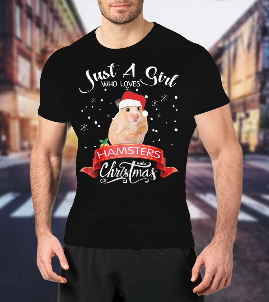 Just A Girl Who Loves Hamsters And Christmas T-Shirt