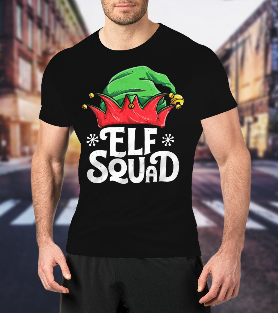Elf Squad Christmas Elves Hat Festive Family T-Shirt