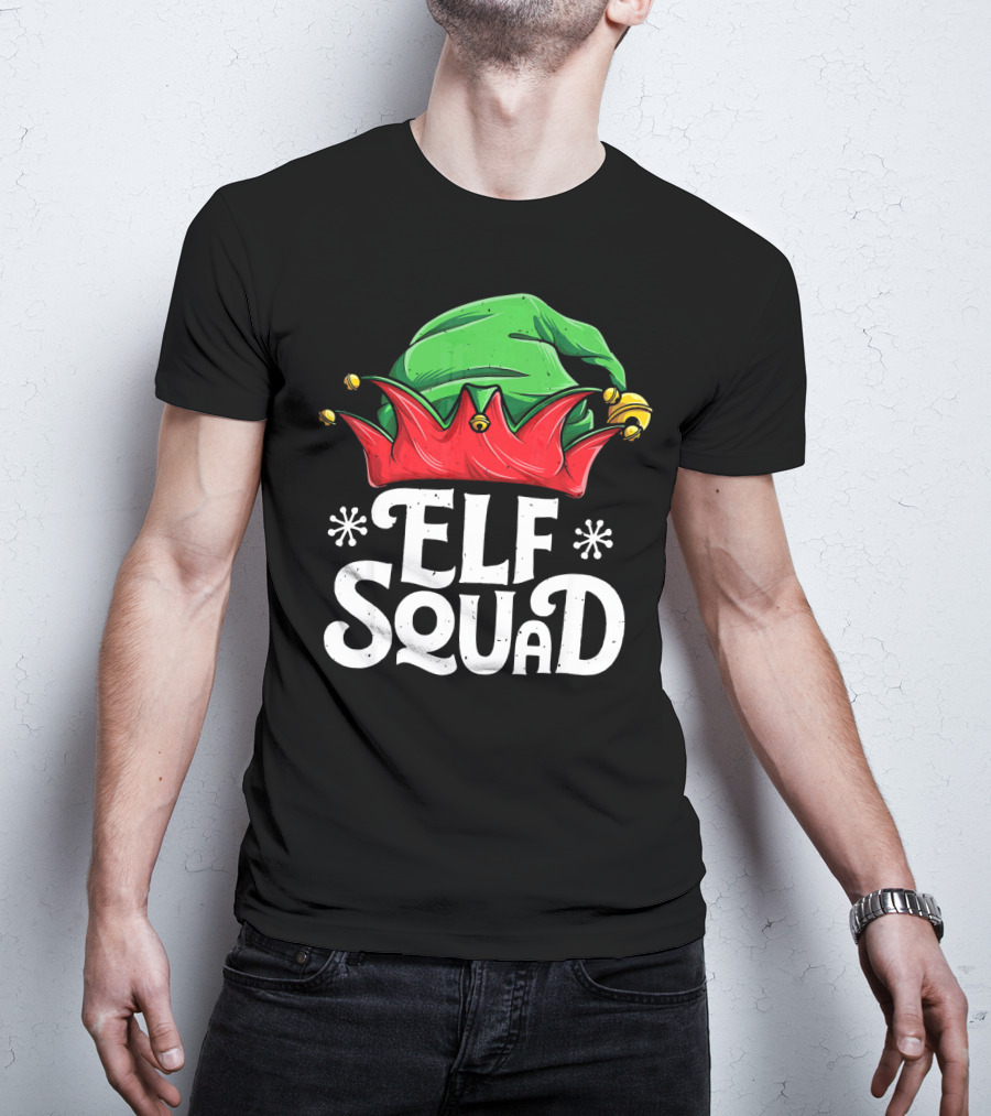 Elf Squad Christmas Elves Hat Festive Family T-Shirt