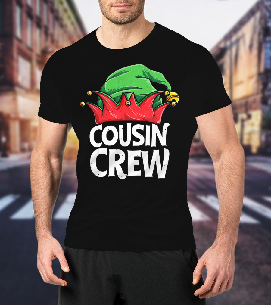 Cousin Crew Elf Christmas Jester Hat T-Shirt