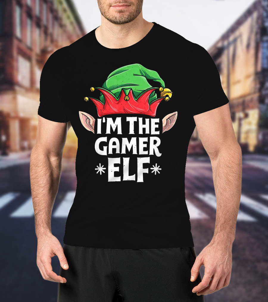I'm The Gamer Elf Jingle Hat Festive Ears Holiday T-Shirt