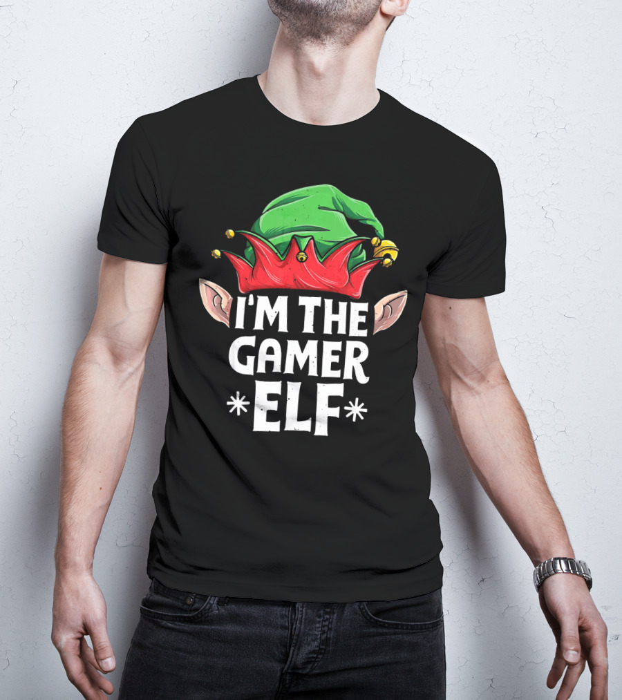 I'm The Gamer Elf Jingle Hat Festive Ears Holiday T-Shirt