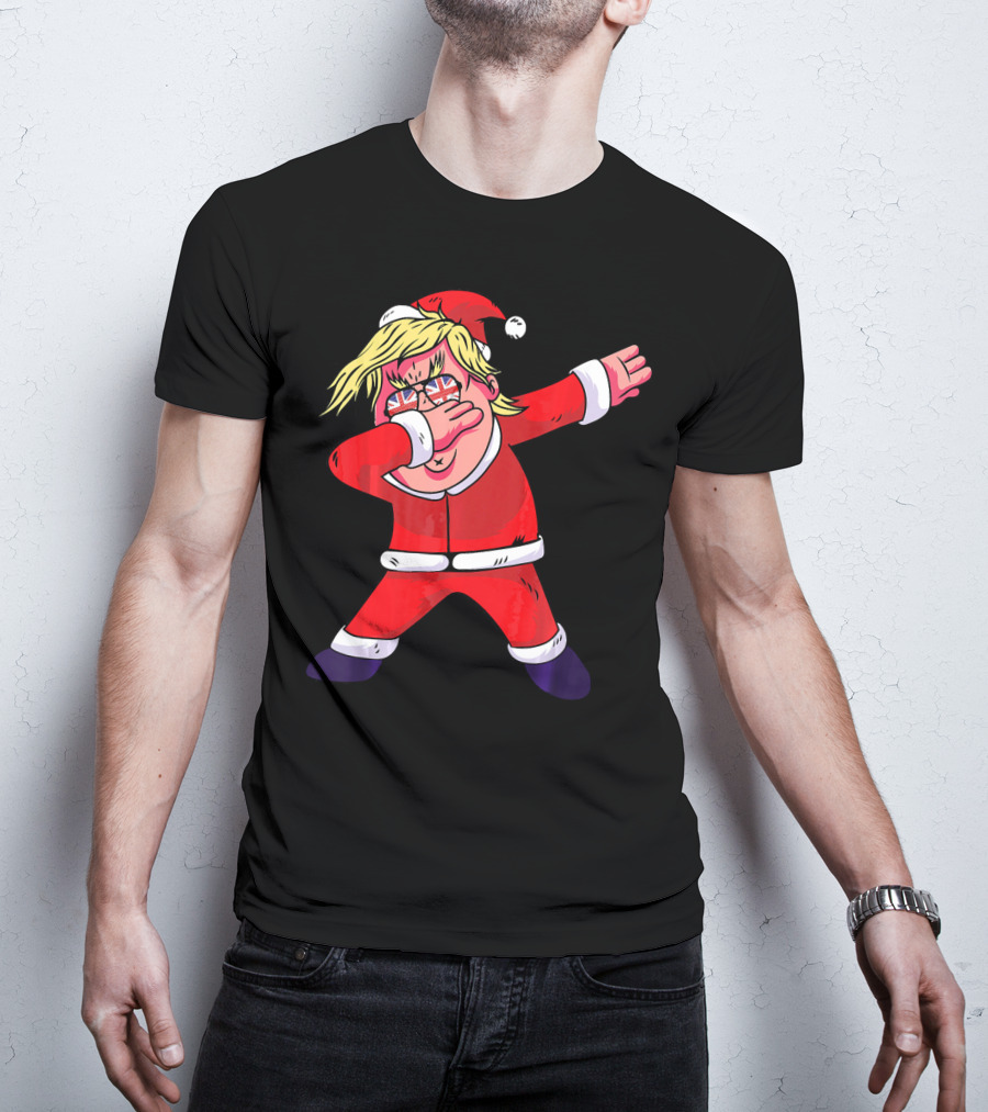 Dabbing Santa Claus With Sunglasses And Santa Hat T-Shirt