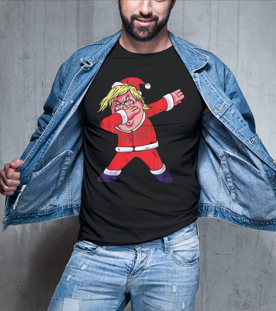Dabbing Santa Claus With Sunglasses And Santa Hat T-Shirt