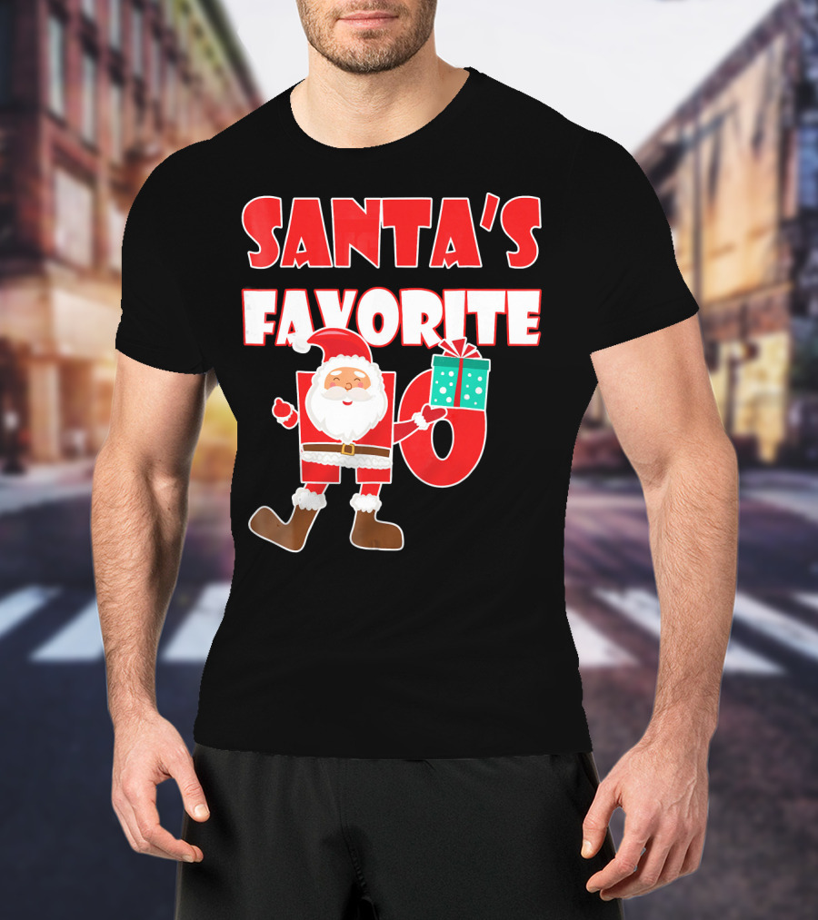 Santa's Favorite Ho Holiday Humor With Santa And Gifts T-Shirt