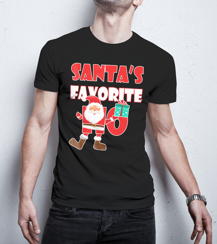 Santa's Favorite Ho Holiday Humor With Santa And Gifts T-Shirt