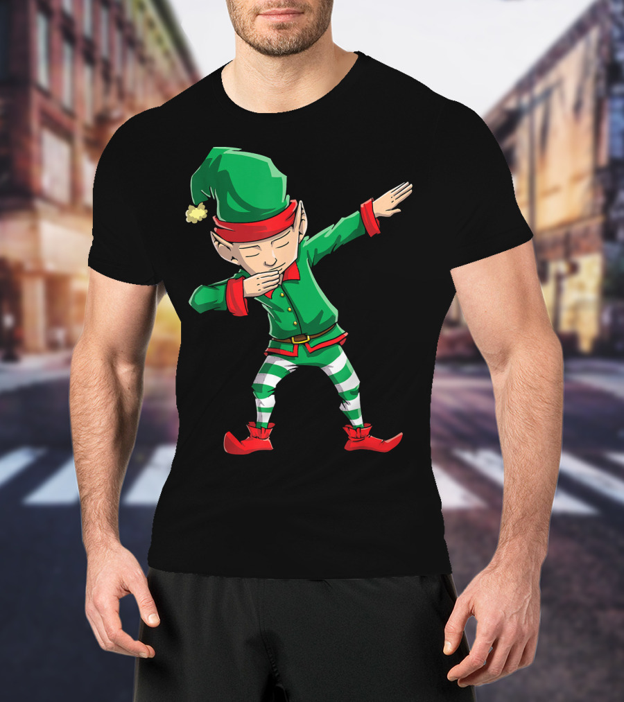 Christmas Dabbing Elf Squad Festive Dance Gesture T-Shirt