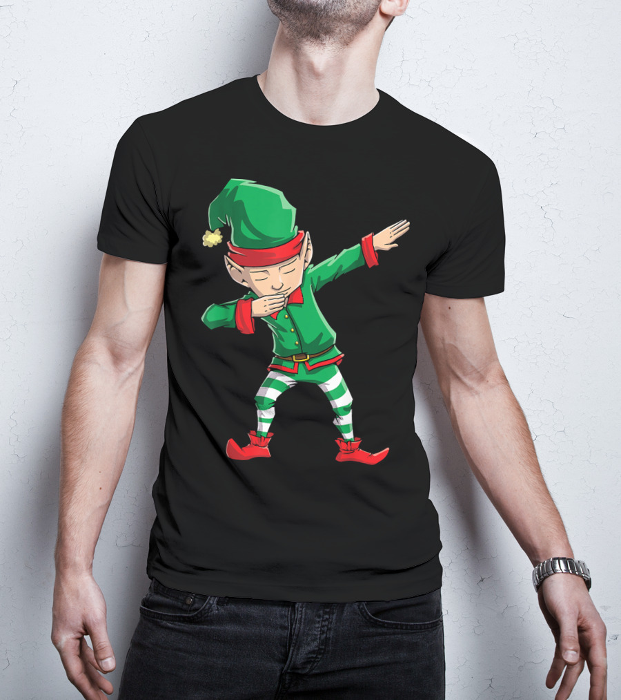 Christmas Dabbing Elf Squad Festive Dance Gesture T-Shirt