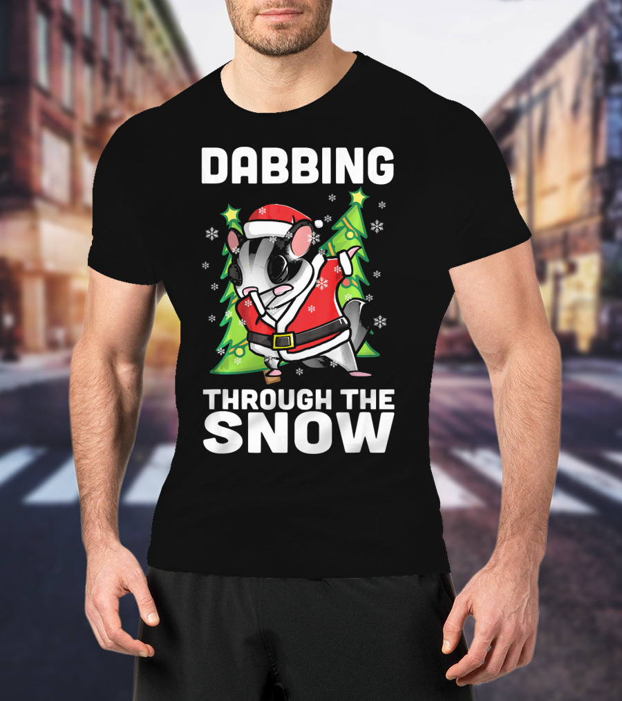 Dabbing Through The Snow Santa Sugar Glider T-Shirt