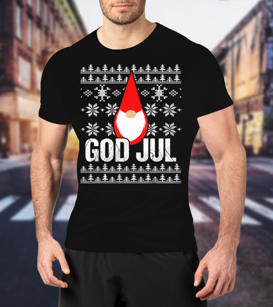 God Jul Gnome Tomte Christmas Nordic T-Shirt